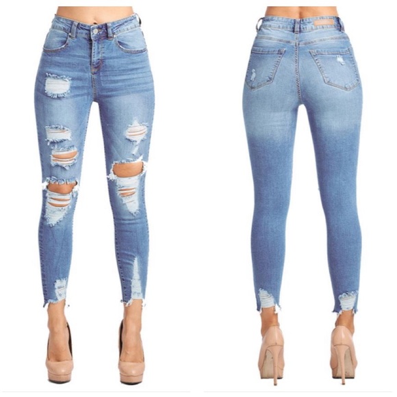 LAST PAIR ❤️High rise destroyed jeans - Picture 3 of 10